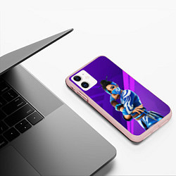 Чехол iPhone 11 матовый Fortnite Blue Jade, цвет: 3D-светло-розовый — фото 2