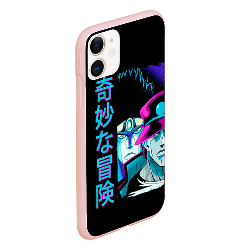 Чехол iPhone 11 матовый Дзётаро и Дио, JoJo’s Bizarre / 3D-Светло-розовый – фото 2