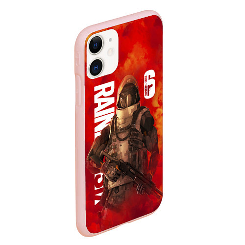 Чехол iPhone 11 матовый RAINBOW SIX SIEGE РАДУГА 6 ОСАДА ДЫМ R6S SMOKE / 3D-Светло-розовый – фото 2