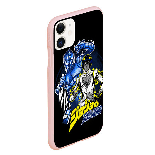 Чехол iPhone 11 матовый Бруно Буччеллати - JoJos Bizarre Adventure / 3D-Светло-розовый – фото 2