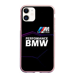 Чехол iPhone 11 матовый BMW фанат, цвет: 3D-светло-розовый