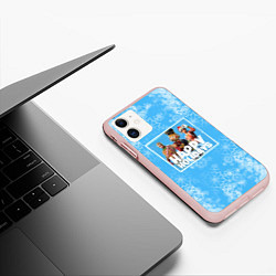 Чехол iPhone 11 матовый Happy holidays Fortnite, цвет: 3D-светло-розовый — фото 2