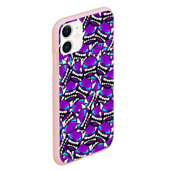 Чехол iPhone 11 матовый Geometry Dash: Violet Pattern, цвет: 3D-светло-розовый — фото 2