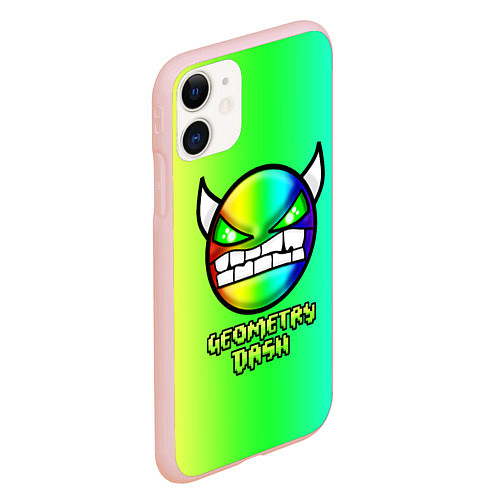 Чехол iPhone 11 матовый Geometry Dash / 3D-Светло-розовый – фото 2
