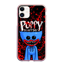 Чехол iPhone 11 матовый POPPY PLAYTIME ПОППИ ПЛЕЙТАЙМ ХАГГИ ВАГГИ BLOOD, цвет: 3D-светло-розовый