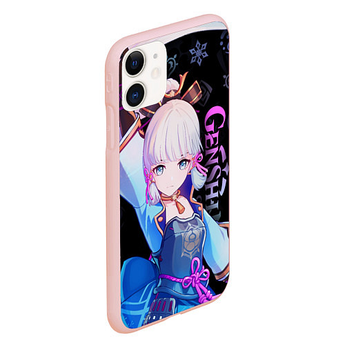 Чехол iPhone 11 матовый Genshin Impact - Kamisato Ayaka / 3D-Светло-розовый – фото 2