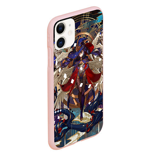 Чехол iPhone 11 матовый Мона магическая ведьма геншин / 3D-Светло-розовый – фото 2