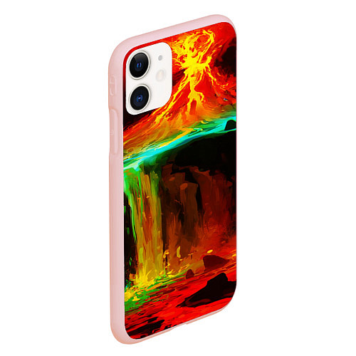 Чехол iPhone 11 матовый Кратер Вулкана / 3D-Светло-розовый – фото 2