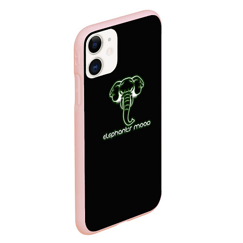 Чехол iPhone 11 матовый Elephants mood / 3D-Светло-розовый – фото 2