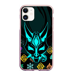 Чехол iPhone 11 матовый GENSHIN IMPACT ГЕНШИН ИМПАКТ СЯО МАСКА, цвет: 3D-светло-розовый