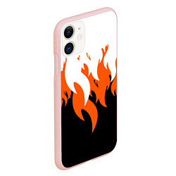 Чехол iPhone 11 матовый Оранжевый Огонь, цвет: 3D-светло-розовый — фото 2