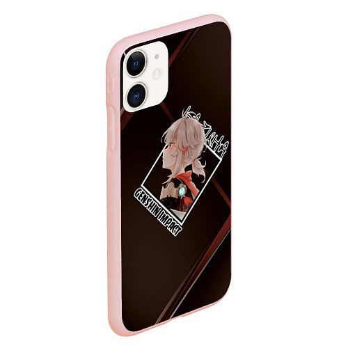 Чехол iPhone 11 матовый Кадзуха Kazuha Kaedehara, Genshin Impact / 3D-Светло-розовый – фото 2