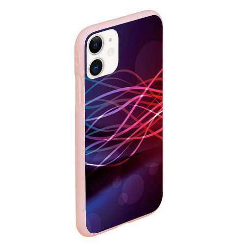 Чехол iPhone 11 матовый Лучи света Spectrum / 3D-Светло-розовый – фото 2