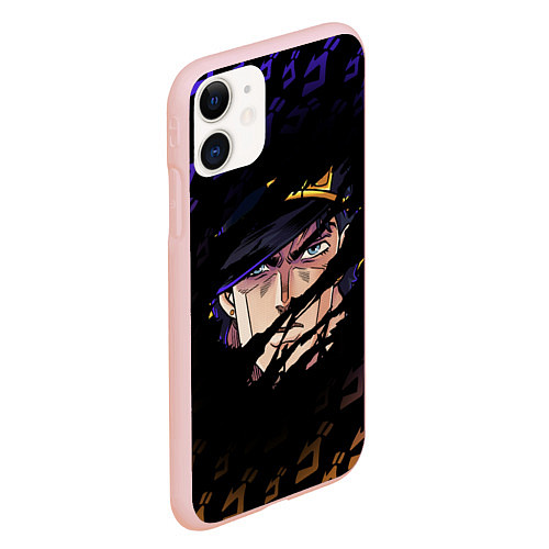 Чехол iPhone 11 матовый JOJOS BIZARRE ADVENTURE ЛИЦО ГЕРОЯ / 3D-Светло-розовый – фото 2