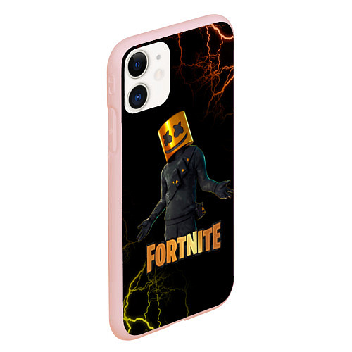 Чехол iPhone 11 матовый Marshmello Fortnite 3 / 3D-Светло-розовый – фото 2