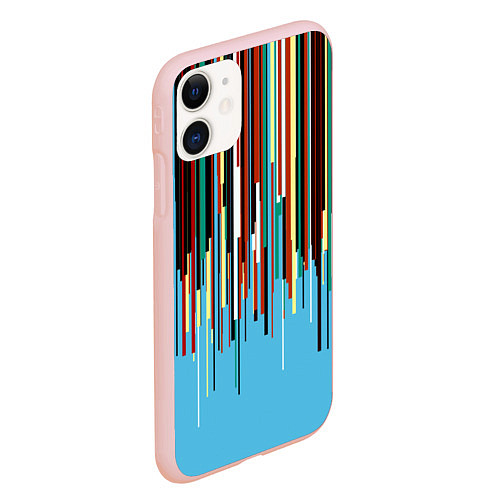 Чехол iPhone 11 матовый Glitch pattern 2087 / 3D-Светло-розовый – фото 2