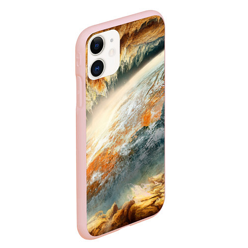 Чехол iPhone 11 матовый Песчаный Космос / 3D-Светло-розовый – фото 2