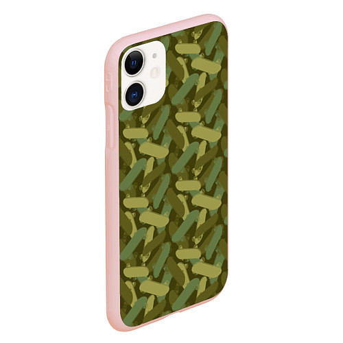Чехол iPhone 11 матовый Скейтбординг камуфляж / 3D-Светло-розовый – фото 2
