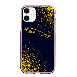 Чехол iPhone 11 матовый ЯГУАР - Контур - Арт, цвет: 3D-светло-розовый