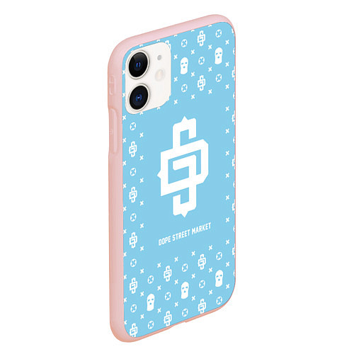 Чехол iPhone 11 матовый Узор Sky Blue Dope Street Market / 3D-Светло-розовый – фото 2