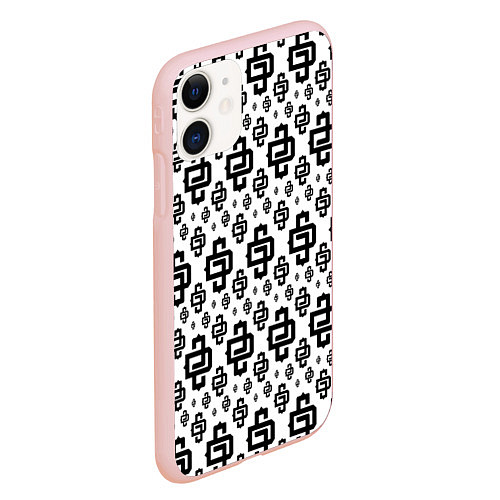 Чехол iPhone 11 матовый White Pattern Dope Camo Dope Street Market / 3D-Светло-розовый – фото 2