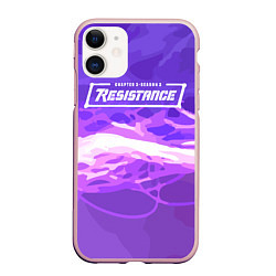 Чехол iPhone 11 матовый ФОРТНАЙТ ГЛАВА 3 СЕЗОН 2, цвет: 3D-светло-розовый