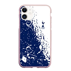 Чехол iPhone 11 матовый Тоттенхэм Хотспур брызги, цвет: 3D-светло-розовый