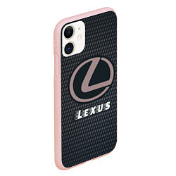 Чехол iPhone 11 матовый LEXUS Lexus - Карбон, цвет: 3D-светло-розовый — фото 2