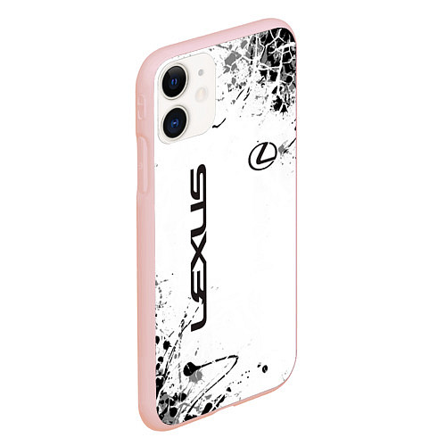 Чехол iPhone 11 матовый Lexus texture Трещины / 3D-Светло-розовый – фото 2