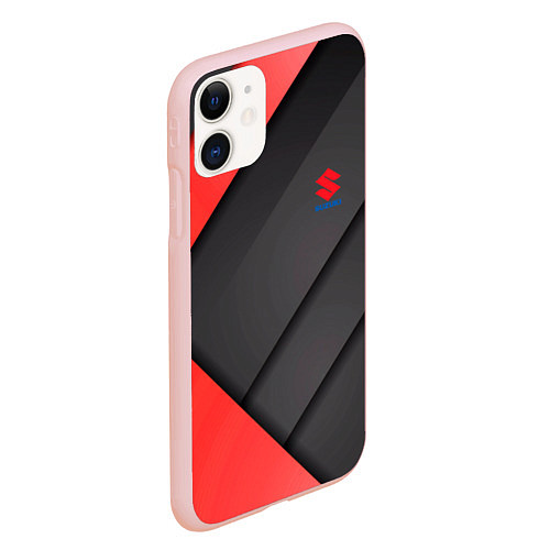 Чехол iPhone 11 матовый SUZUKI abstraction / 3D-Светло-розовый – фото 2