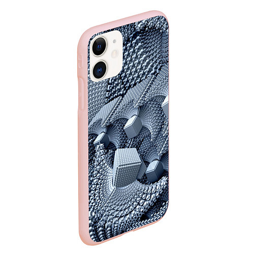 Чехол iPhone 11 матовый Vanguard pattern 2078 Abstraction / 3D-Светло-розовый – фото 2