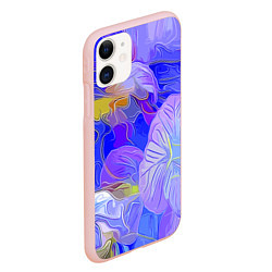 Чехол iPhone 11 матовый Fashion flowers pattern, цвет: 3D-светло-розовый — фото 2