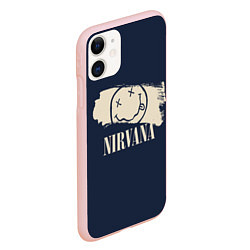 Чехол iPhone 11 матовый NIRVANA Рок Группа, цвет: 3D-светло-розовый — фото 2