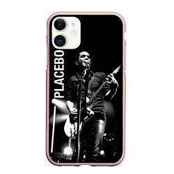 Чехол iPhone 11 матовый Placebo Пласибо рок-группа, цвет: 3D-светло-розовый