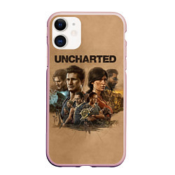 Чехол iPhone 11 матовый Uncharted Анчартед, цвет: 3D-светло-розовый