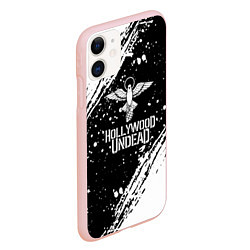 Чехол iPhone 11 матовый Hollywood undead, цвет: 3D-светло-розовый — фото 2