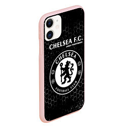 Чехол iPhone 11 матовый CHELSEA Pro Football Соты, цвет: 3D-светло-розовый — фото 2