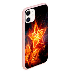 Чехол iPhone 11 матовый Flower Neon Fashion 2035 Flame, цвет: 3D-светло-розовый — фото 2