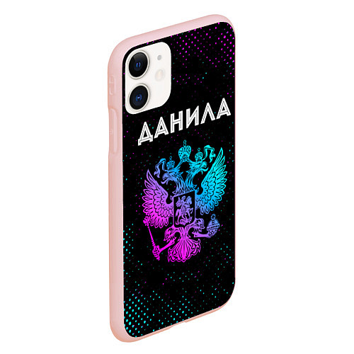 Чехол iPhone 11 матовый Данила Россия / 3D-Светло-розовый – фото 2