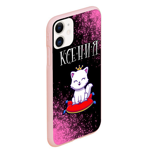 Чехол iPhone 11 матовый Ксения КОШКА Арт / 3D-Светло-розовый – фото 2