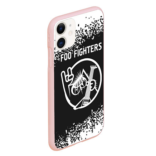 Чехол iPhone 11 матовый Foo Fighters КОТ Арт / 3D-Светло-розовый – фото 2