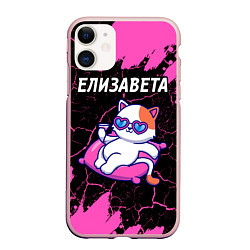 Чехол iPhone 11 матовый Елизавета КОШЕЧКА Краска, цвет: 3D-светло-розовый