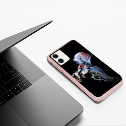 Чехол iPhone 11 матовый METAL GEAR RISING Райден с мечом, цвет: 3D-светло-розовый — фото 2