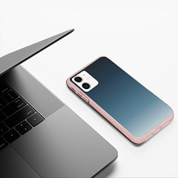 Чехол iPhone 11 матовый GRADIENT shades of blue, цвет: 3D-светло-розовый — фото 2