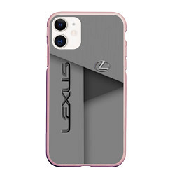 Чехол iPhone 11 матовый Lexus - серая абстракция, цвет: 3D-светло-розовый