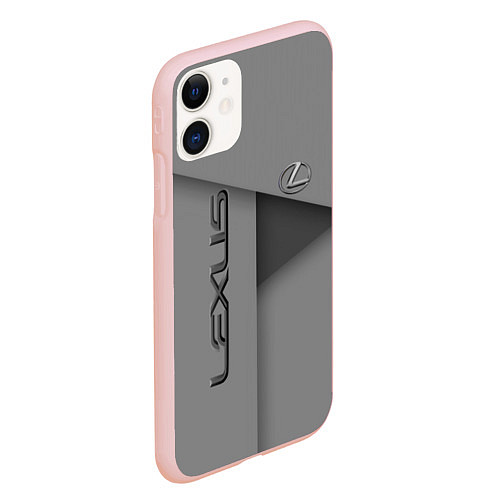 Чехол iPhone 11 матовый Lexus - серая абстракция / 3D-Светло-розовый – фото 2