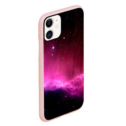 Чехол iPhone 11 матовый Night Nebula, цвет: 3D-светло-розовый — фото 2