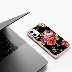 Чехол iPhone 11 матовый Розы в летней ночи Fashion trend, цвет: 3D-светло-розовый — фото 2