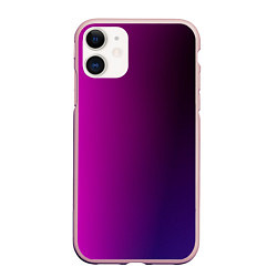 Чехол iPhone 11 матовый VIOLET gradient, цвет: 3D-светло-розовый