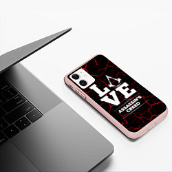 Чехол iPhone 11 матовый Assassins Creed Love Классика, цвет: 3D-светло-розовый — фото 2